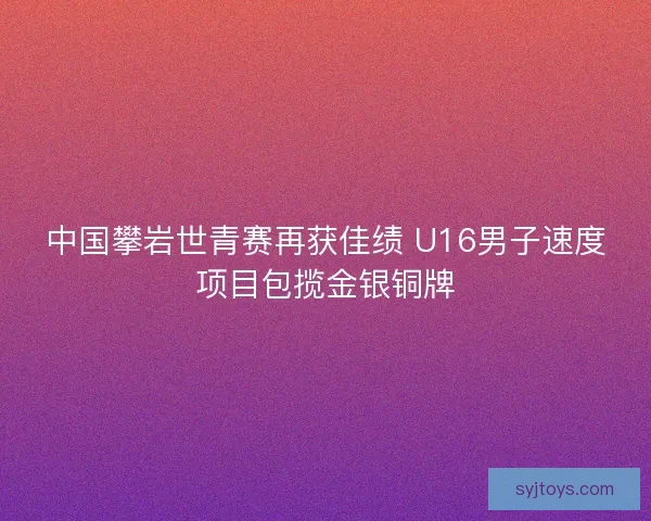 中国攀岩世青赛再获佳绩 U16男子速度项目包揽金银铜牌